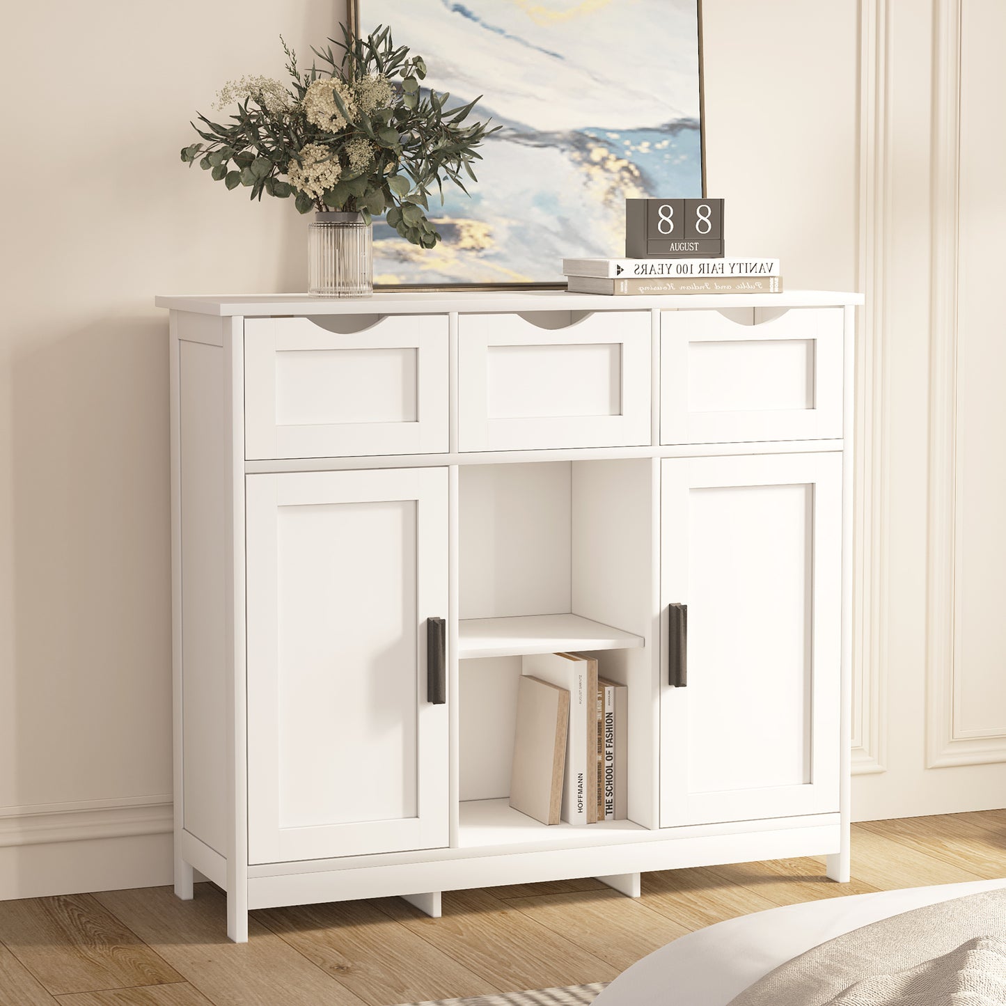 US Local Cabinets With Drawers And Shelves, Living Room, Bedroom, Bathroom Decor Cabinets Furniture Home Decor - White