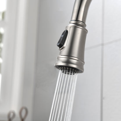 US Local Single Handle High  Pull Out Kitchen Faucet, Single-stage Stainless Steel Kitchen Sink Faucet, With Pull Down Spray