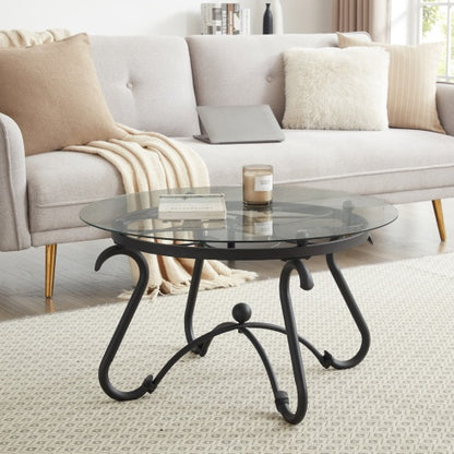 US Local Suitable For Living Room 2-piece Tempered Glass Surface Coffee Table Set