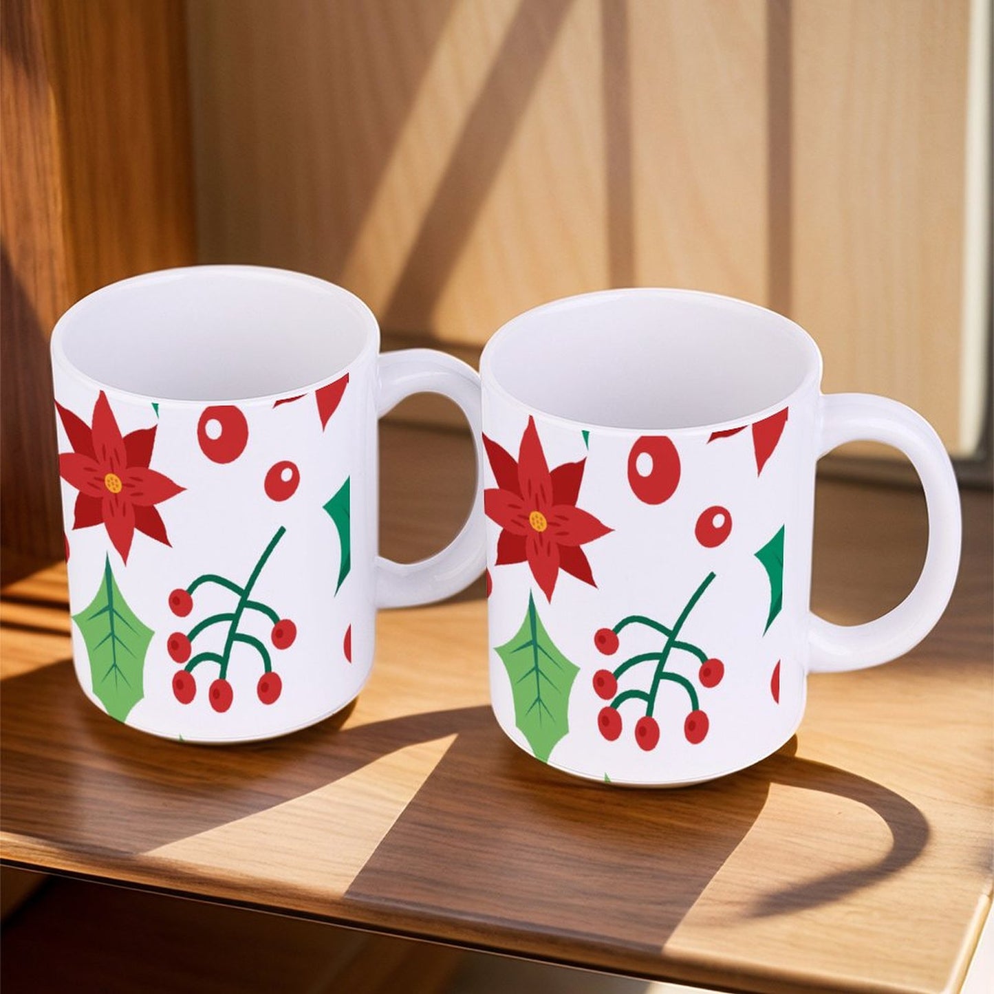 POD US Local White mug with full print, Christmas Red Green 0054