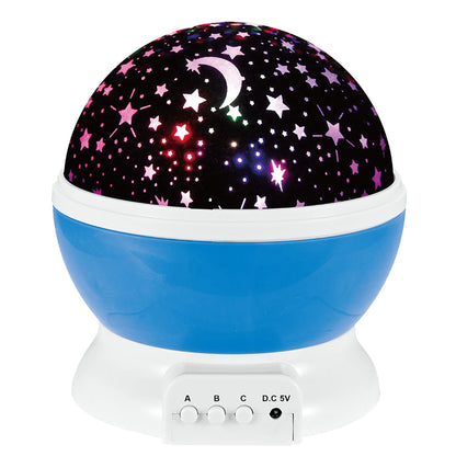 US Local Pink-Blue Options -- 1Pc LED Star Sky Projector Night Light Kids Rotating Starry Night Lamp USB Sleep Light Xmas Gift