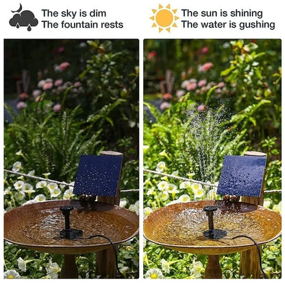 Solar Power Fountain Submersible Floating Water Bird Bath Pond Garden Pool