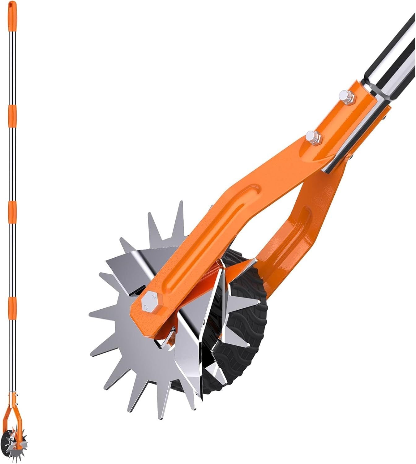 UK Local Wheel Rotary Edger, Sidewalk Manual Lawn Edger, Stainless Steel Handle, Adjustable Height -66.7Inch
