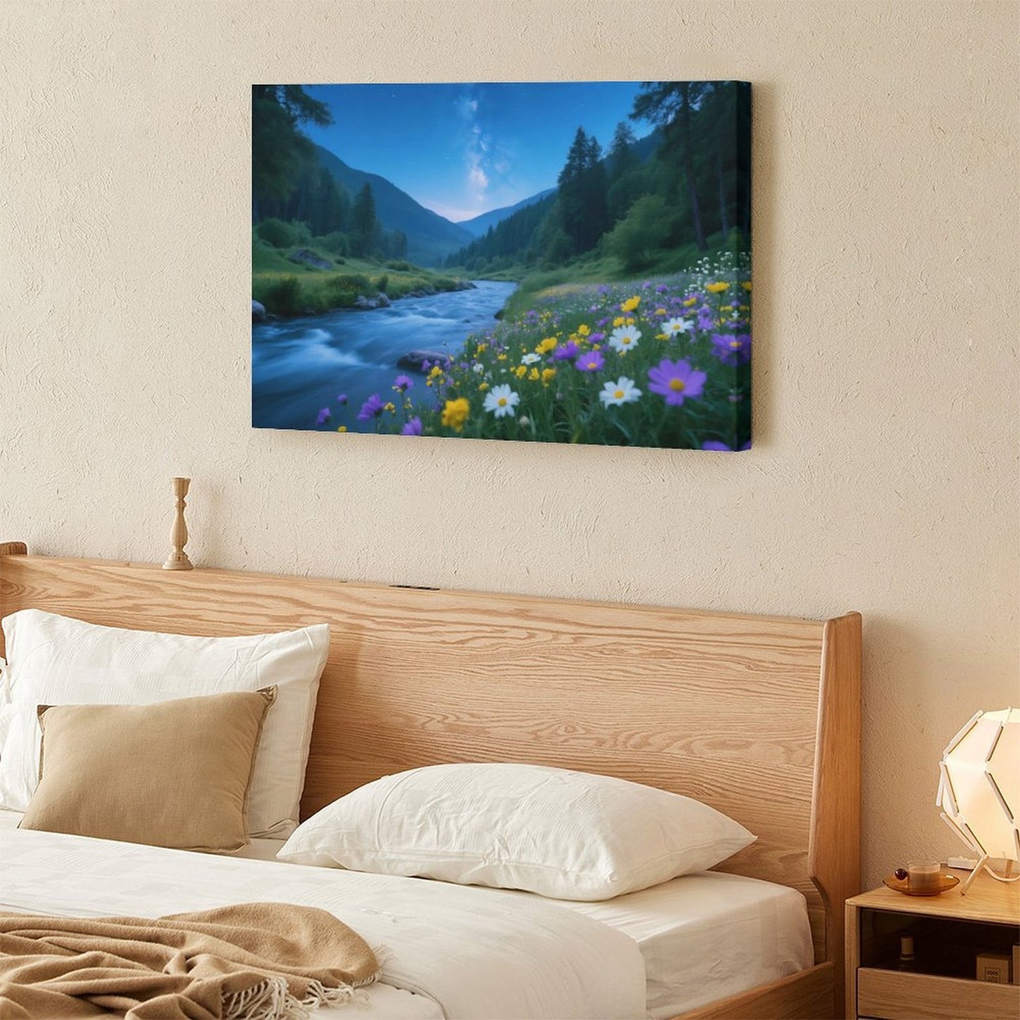 Decorative Interior Frame Painting Mountain-river-starry-summer-6