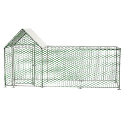 US Local Metal Chicken Coop,Walk-in Chicken Run,Poultry Chicken Hen Pen Cage,Rabbits Duck Cages,With Cover