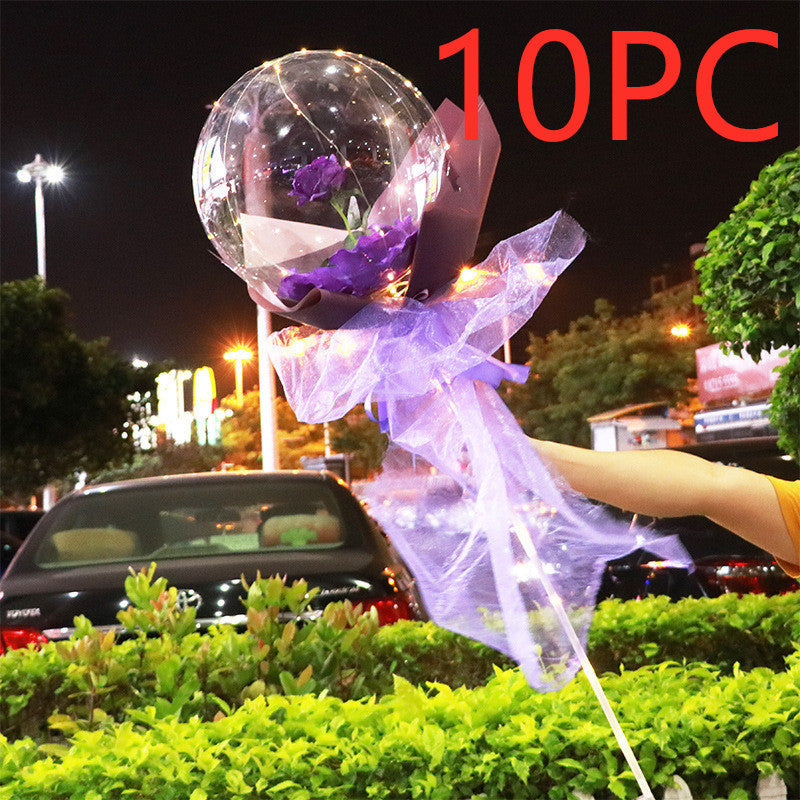 USA Local LED Luminous Balloon Rose Bouquet Transparent Bobo Ball Rose
