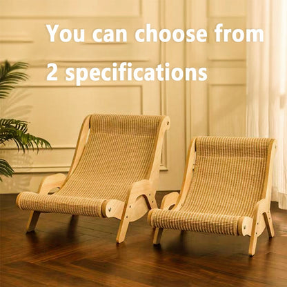 US Local Natural Wood Durable Sisal Cat Hammock With Scratching Board - Multifunctional Indoor Cat Furniture, Ergonomic Lounger For Rest And Play, Scratch-Resistant And Wear-Resistant