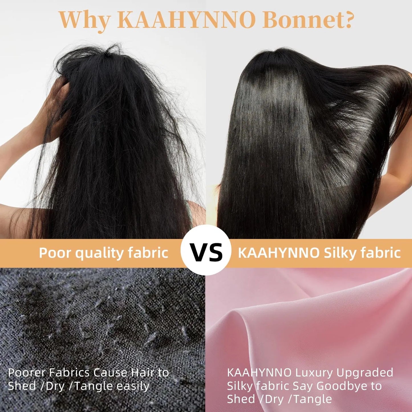 US Local Silk Bonnet For Sleeping Women, Satin Hair Bonnet For Sleeping For Wavy Curly Natural Hair Women Men - Pink