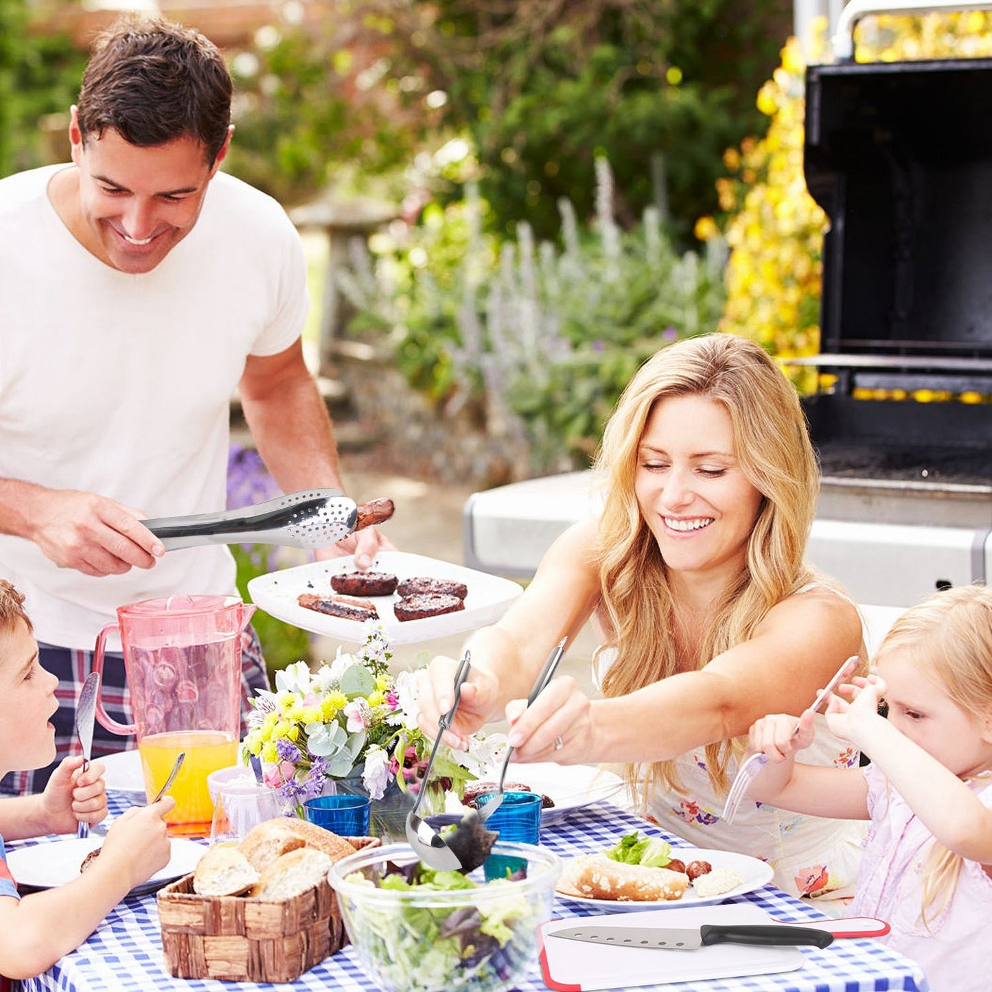 US Local 19 Pcs Camping Cooking Utensil Kit Portable Picnic Cookware Outdoor Kitchen Equipment Gear Campfire Barbecue Appliances With Storage Bag