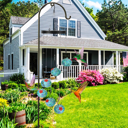 US Local 1Pc Wind Chimes Humming Bird Feeder Ant And Bee Proof Outdoor Hanging Hummingbird Feeder For Viewing Decoration For Garden Patio Yard Balcony