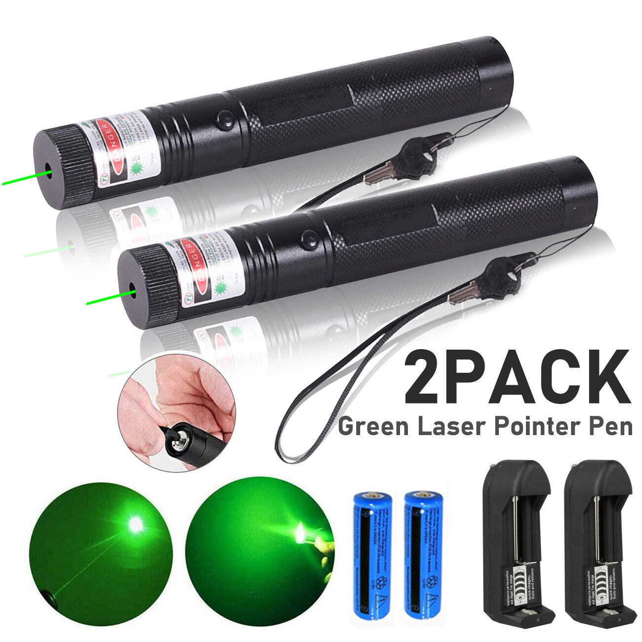 US Local 9900Mile Strong Green Laser Pointer Pen Light Visible Beam Lazer Torch 532nm USB Rechargeable Flashlight