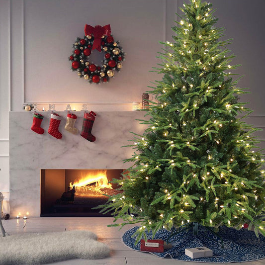 US Local PVC Christmas Tree, Christmas Decorations, Green, With Lights