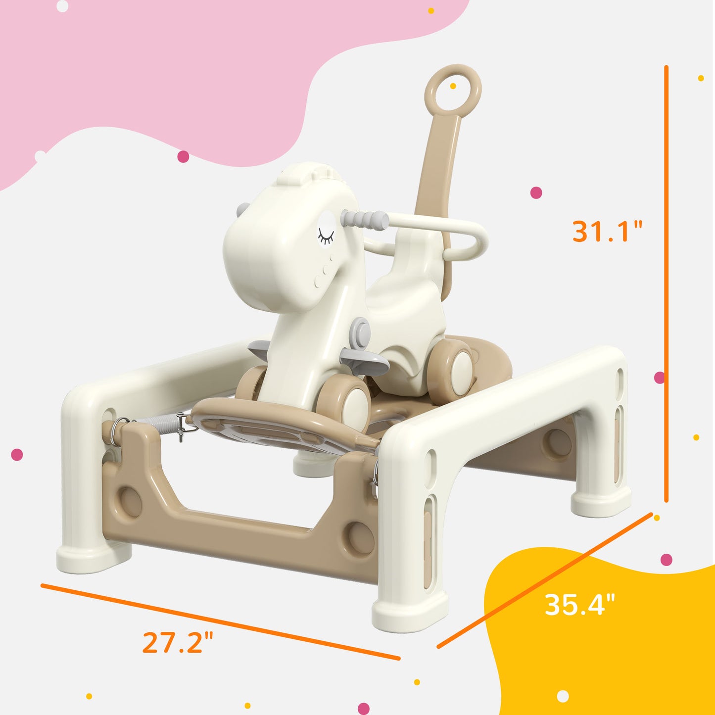 US Local 1 Rocking Horse for Toddlers 1-6 Years with Detachable Balance Board