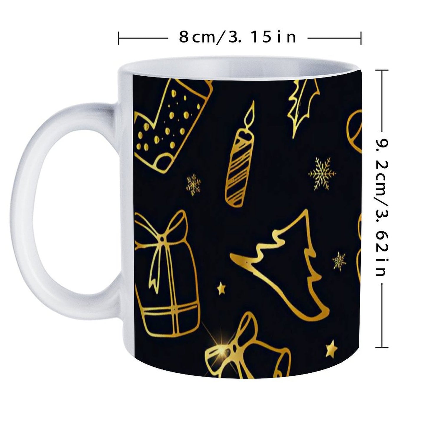POD US Local White mug with full print, Christmas Gift Golden 0100
