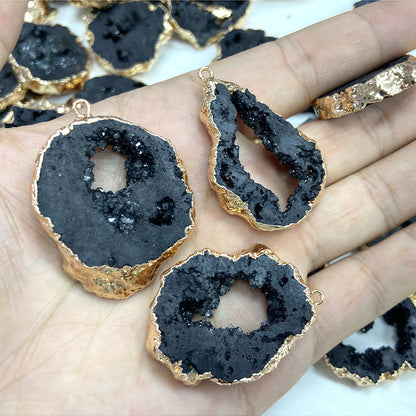 Rough Stone Ornament Irregular Accessories Slice Pendant