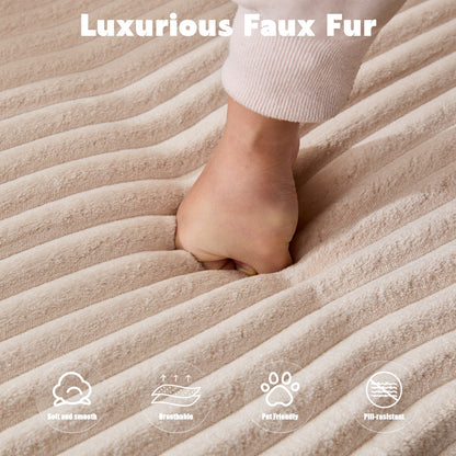 US Local L-Shaped Compression Sofa Bed, Convertible Sectional Sofa With Pillow Back Support - Foldable Floor Couch Lounger, Corduroy Fabric Futon Sleeper For Living Room, Bedroom, Game Room