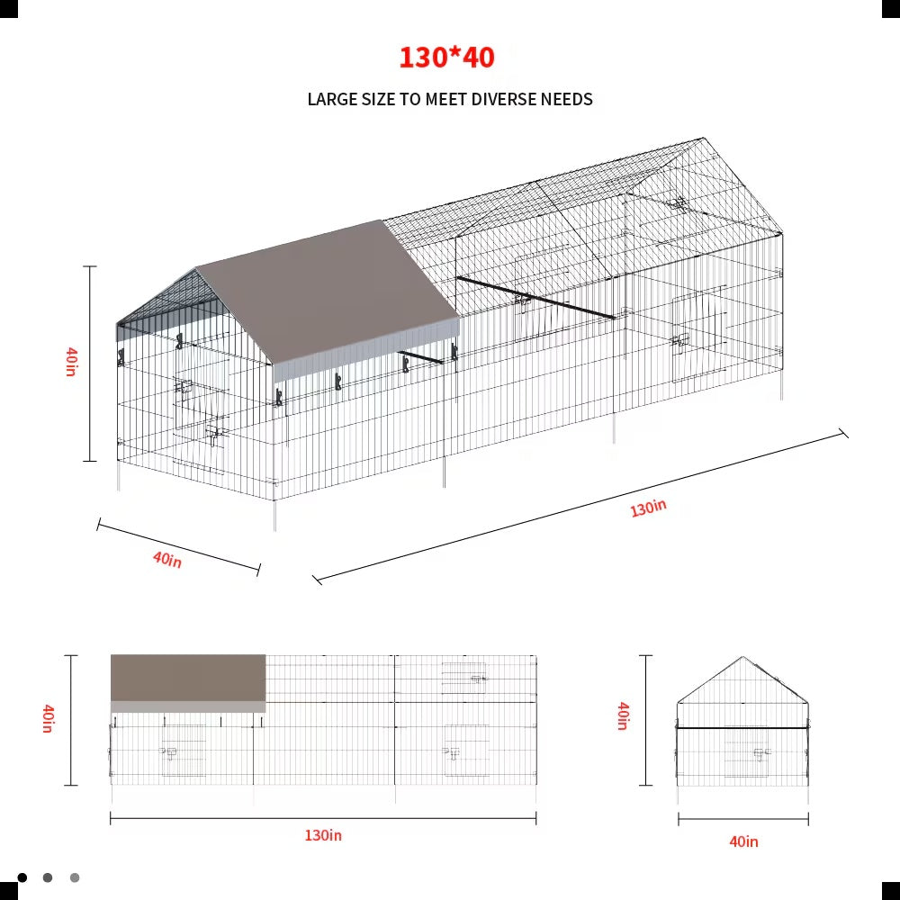US Local Poultry Farming Outdoor Metal Chicken Coop