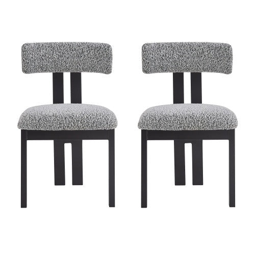 US Local Upholstered Armless Dining Chairs With Metal Legs  Set Of 2