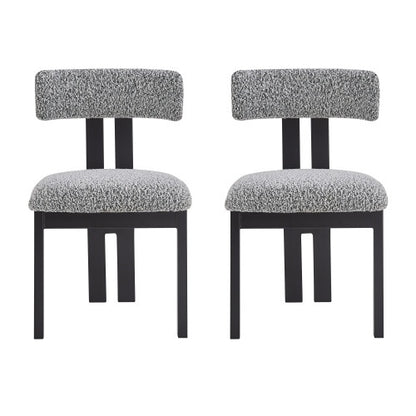 US Local Upholstered Armless Dining Chairs With Metal Legs  Set Of 2