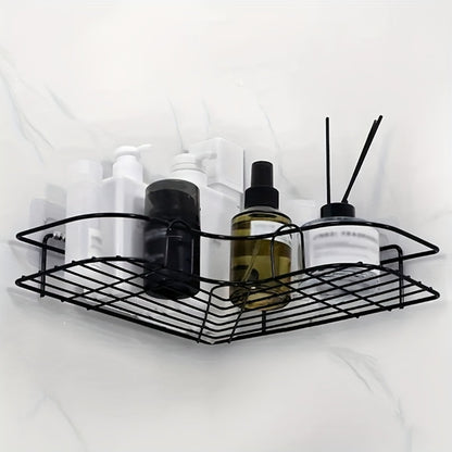 US Local 1pc Wall Mounted Bathroom Shelf, Shower Caddy Rack, No Punching Triangle Storage Rack For Bathroom Kitchen, Bathroom Accessories