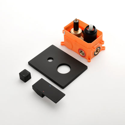 US Local Shower System With Shower Head, Hand-held Shower, Slide Bar, Spray, Shower Arm, Hose, Valve Trim And Lever Handle