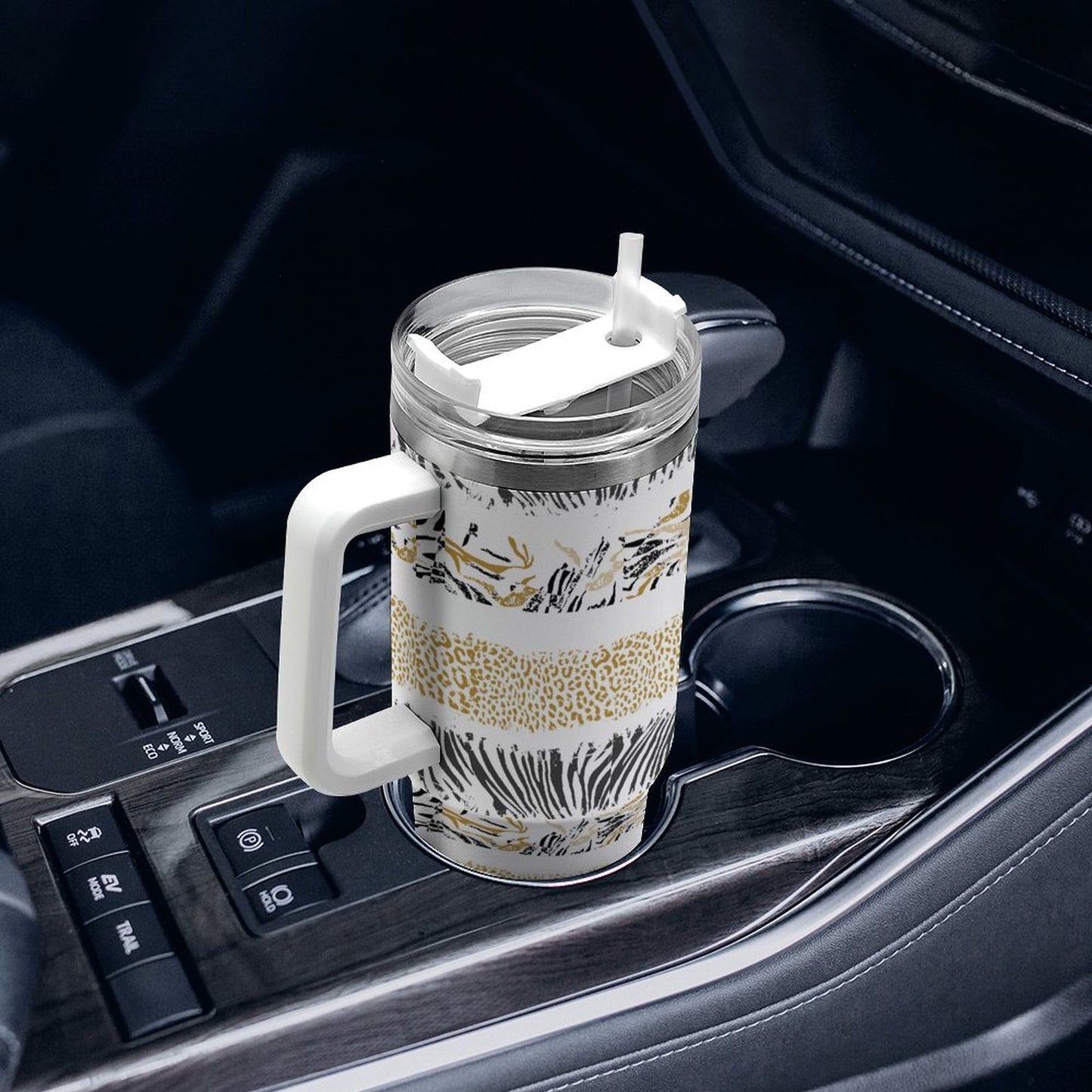 PHDT00456 POD US Local Tumbler 40 oz Large Capacity Car Cup Striped, Leopard