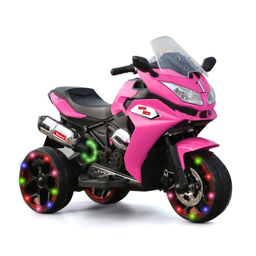 US Local 12V Kids Electric Motorcycle ,ride On Motorcycle,Three Lighting Wheels Kids Electric Toys Boys Girls Motorcycle, Children Battery Motor Bikes Rechargeable 3 Wheels Ride On Electric Motorcycle