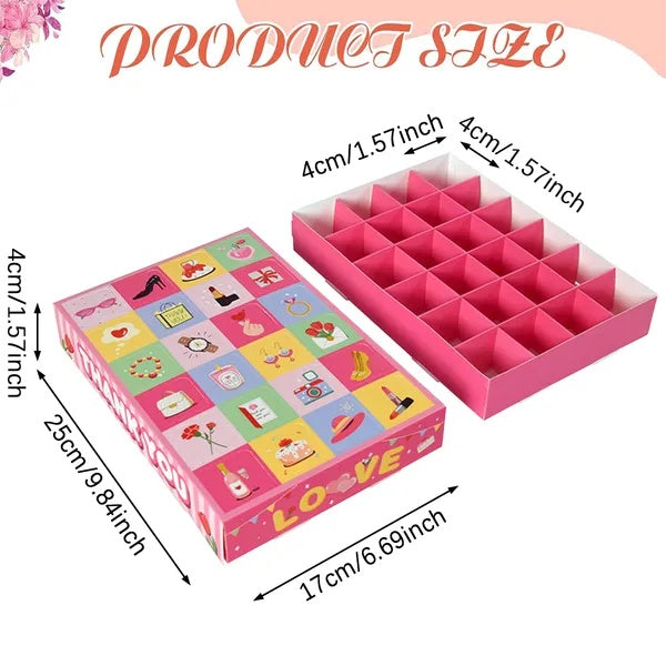 US Local 10 Pcs Advent Calendar Gift Boxes With 24 Compartments DIY Surprise Paper Boxes For Candy Jewelry Cartoon
