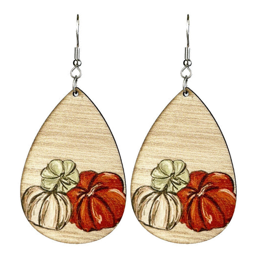 Floral Ghost Bohemian Retro Thanksgiving Atmosphere Pumpkin Cute Eardrops