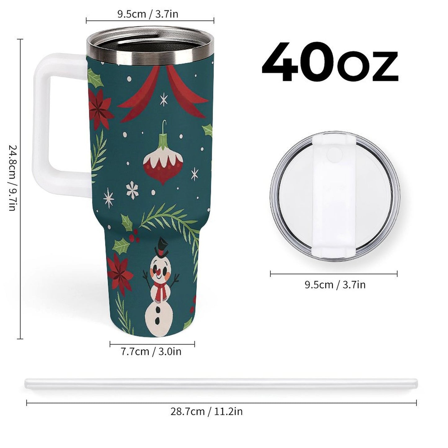 PHDT00080 POD US Local Tumbler 40 oz Large Capacity Car Cup Christmas Snowman Gift