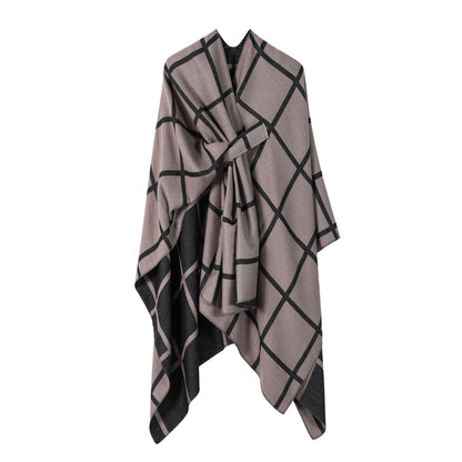 US Local Women's Fashion Gingham Check Warm Scarf