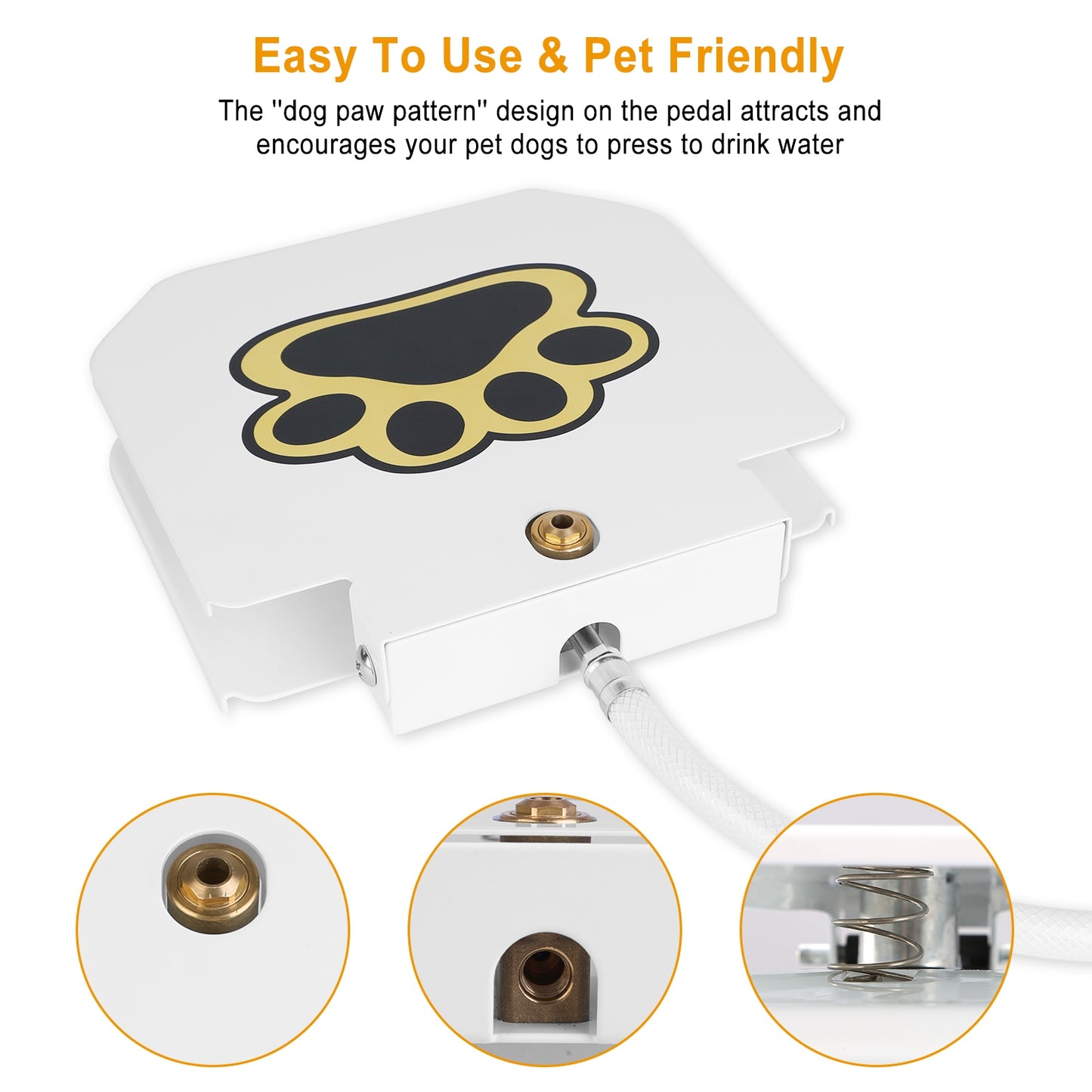 US Local 1Pc Dog Water Fountain Outdoor Dog Pet Water Dispenser Step-on Activated Sprinkler With Interactive Paw Pedal Valve For Drinking Water