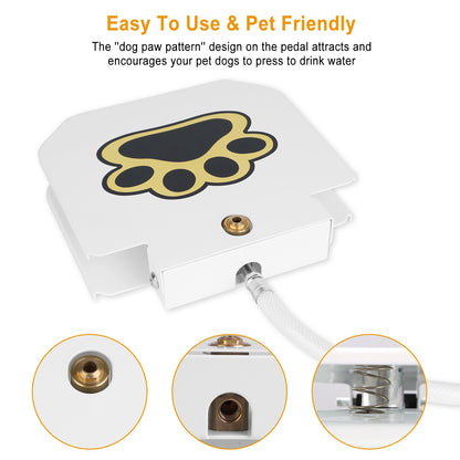 US Local 1Pc Dog Water Fountain Outdoor Dog Pet Water Dispenser Step-on Activated Sprinkler With Interactive Paw Pedal Valve For Drinking Water
