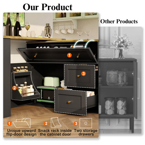 UK Local Extendable Bar Table With Storage Space  138-204x39x105cm  Kitchen Cabinet Sideboard With Snack Shelf, Telescopic Bar Table, High Table, Bistro Table  High Table,Kitchen Island, Black