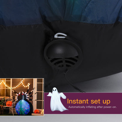 US Local 5Ft Long Halloween Giant Scary Spider LED Lighted Airblown Inflatable Lawn Decoration Holiday Season Garden Decor