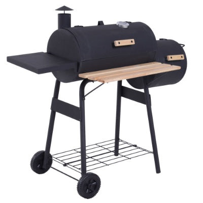 US Local Outsunny 48 Steel Portable Backyard Charcoal BBQ Grill And Offset Smoker Combo With Wheels