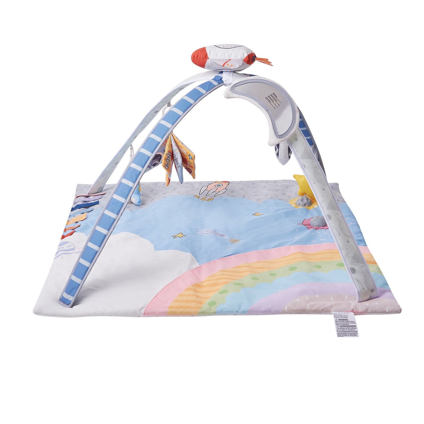 US Local Baby Play Gym Mat Tummy Time Activity Mat With 6 Sensory Toys