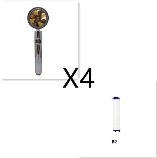 US Local Shower Head Water Saving Flow 360 Degrees Rotating With Small Fan ABS Rain High Pressure Spray Nozzle Bathroom Accessories