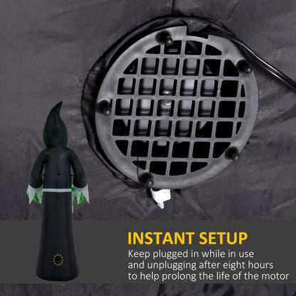 US Local HOMCOM 8ft Inflatable Halloween Decoration Mirror Face Ghost, Blow Up Outdoor LED Yard Display, Waterproof