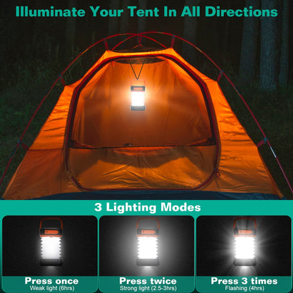 US Local Solar Camping Lantern LED Collapsible Tent Lamp USB Rechargeable Portable Emergency Camping Light For Hiking Fishing Outdoor