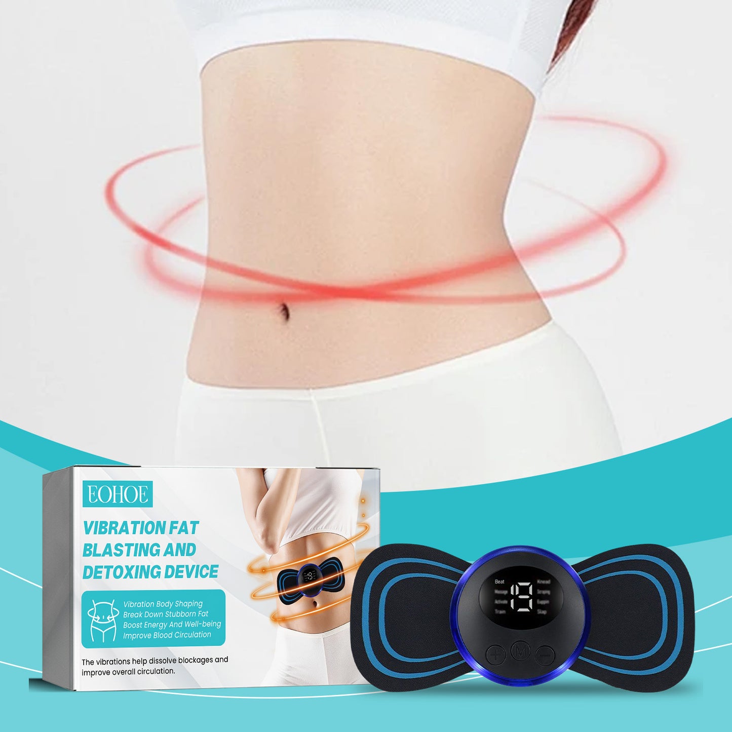 US Local EOHOE Convenient Vibrating Body Device Body Fit Comfortable Massage Cushion Shows Off Light Body Massager