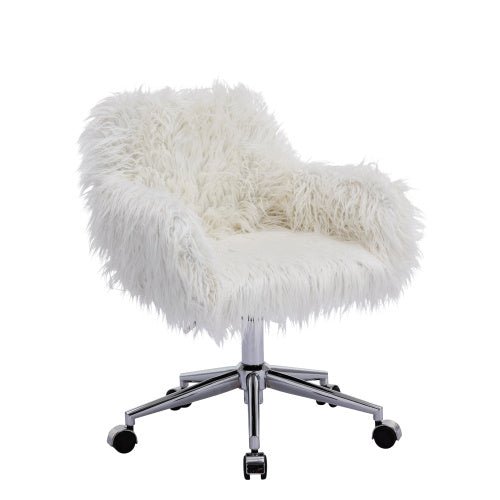 US Local Modern Faux Fur Home Office Chairs, Hairy Chairs For Girls, Makeup Dressing Chairs