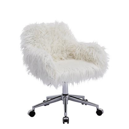 US Local Modern Faux Fur Home Office Chairs, Hairy Chairs For Girls, Makeup Dressing Chairs