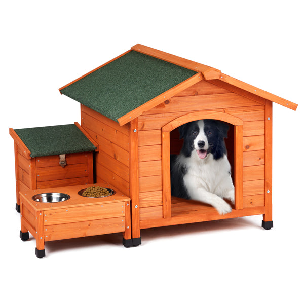 US Local 88x106x77cm Green Asphalt Roof Golden Red Main Body Fir House Type Cat And Dog House