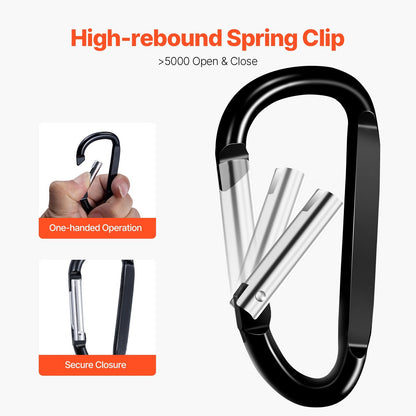 US Local Caribeaner Clip Spring Snap Hook Keyring Camping Sports Karabiner 10 PCS
