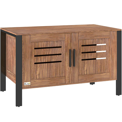 US Local Cat Litter Box Enclosure With Tall Legs, Scratching Board, Dark Brown, 31.5L X 17.7W X 19.7H