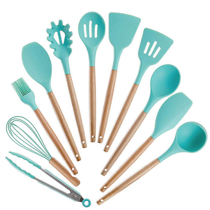 US Local Silicone Kitchenware With Wooden Handle