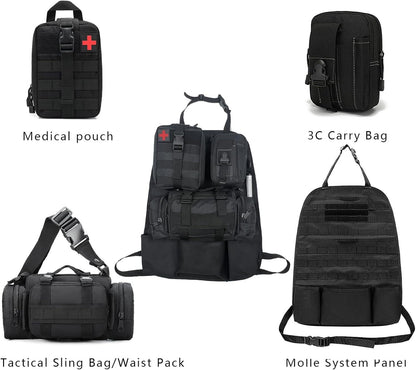 US Local 2 Set-Storage Bag, Back Seat Organizer With 3 Detachable Pouches, Tool Room, Warehouse, Outdoor Activity Use