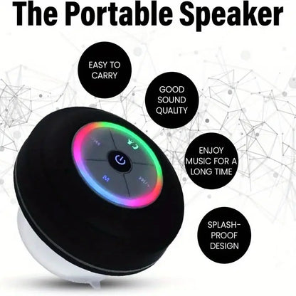 US Local Wireless Speaker In The Bathroom - Audio, USB Charging Button Control, With Suction Cup, Secure Installation - Wireless Connection