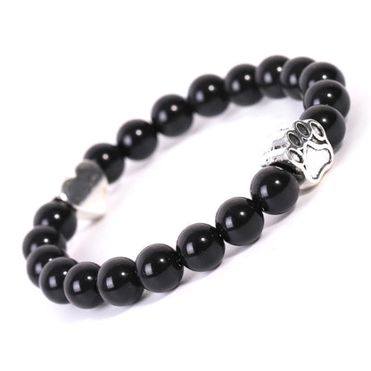Tigereye Indian Agate Dog's Paw Bracelet Fashion Love Heart